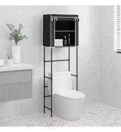 Support de rangement 2 niveaux sur toilette Noir 56x30x170 cm