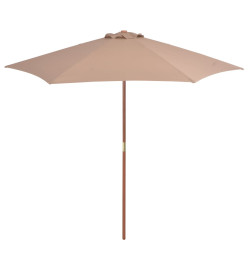 Parasol avec mât en bois 270 cm Taupe