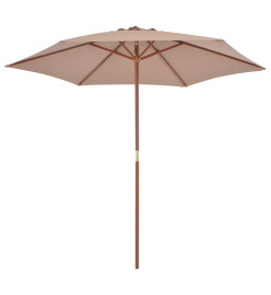 Parasol avec mât en bois 270 cm Taupe