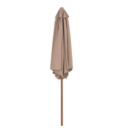 Parasol avec mât en bois 270 cm Taupe