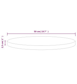 Dessus de table Noir Ø50x2,5 cm Bois de pin massif