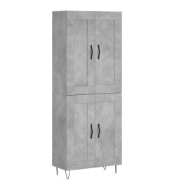 Buffet haut Gris béton 69,5x34x180 cm Bois d'ingénierie