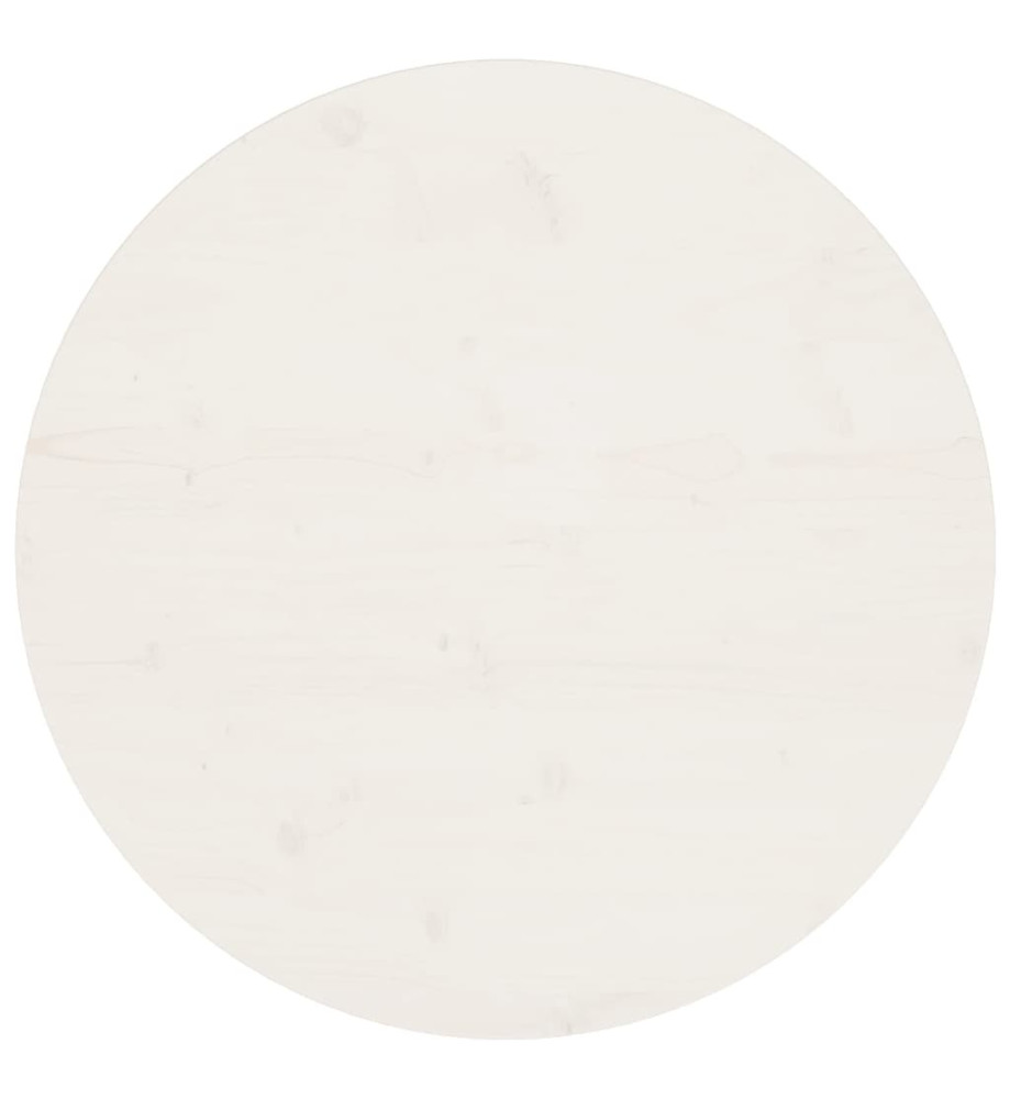 Dessus de table Blanc Ø70x2,5 cm Bois de pin massif