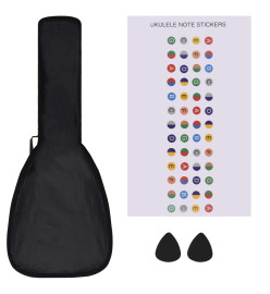 Jeu de ukulélé soprano avec sac pour enfants Noir 21"