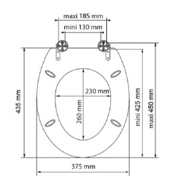 SCHÜTTE Siège de toilette avec fermeture en douceur DARK WOOD MDF