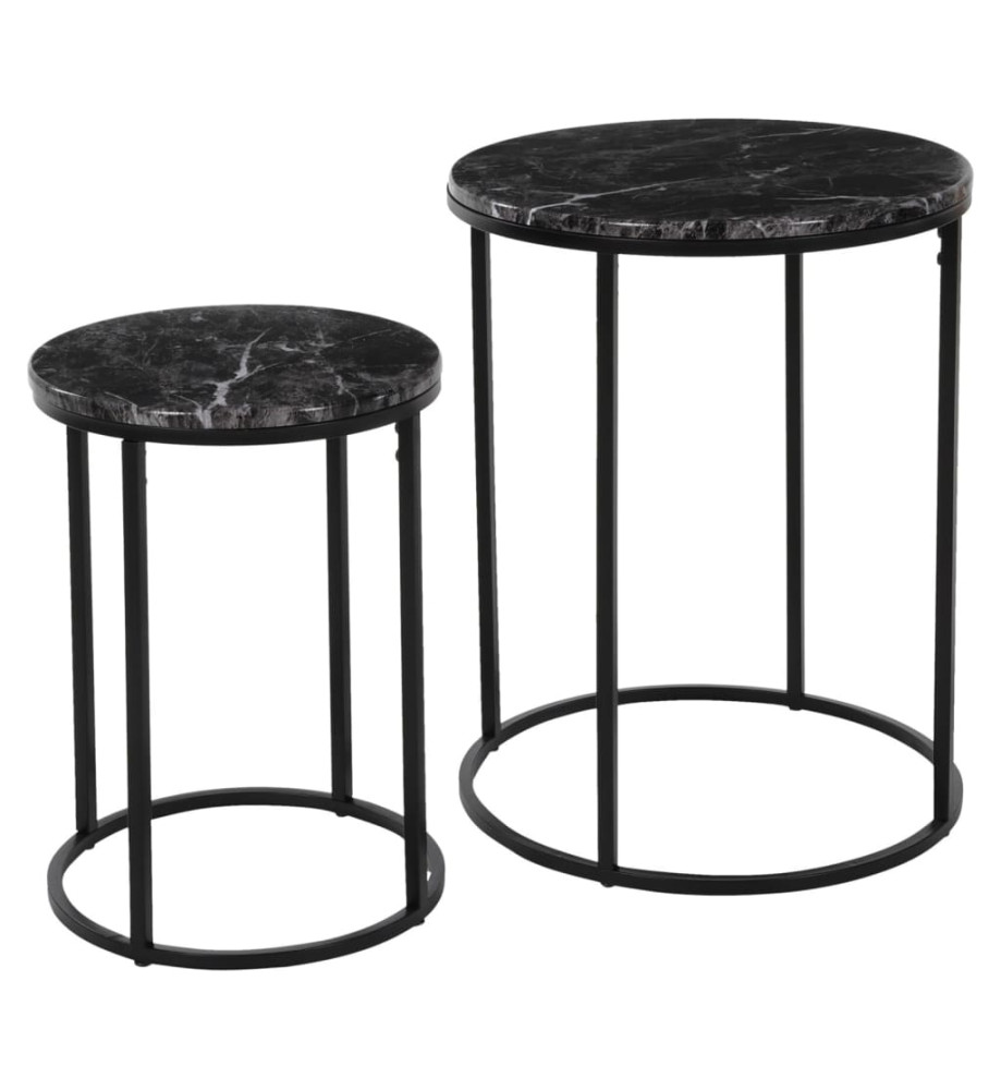 H&S Collection Ensemble de tables d'appoint 2 pcs noir