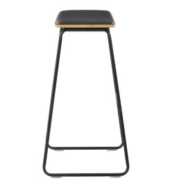 Tabourets de bar lot de 2 noir similicuir