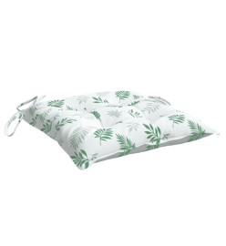 Coussins de chaise 4 pcs à motif de feuilles 40x40x7 cm tissu