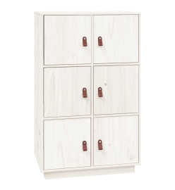 Buffet haut Blanc 67x40x108,5 cm Bois massif de pin