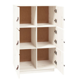 Buffet haut Blanc 67x40x108,5 cm Bois massif de pin