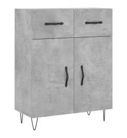 Buffet haut Gris béton 69,5x34x180 cm Bois d'ingénierie