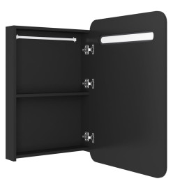 Armoire de salle de bain à miroir LED noir 60x11x80 cm