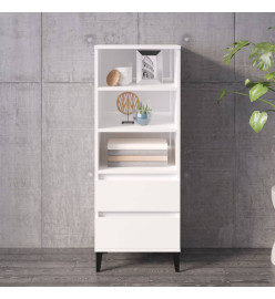 Buffet haut Blanc brillant 40x36x110 cm Bois d'ingénierie