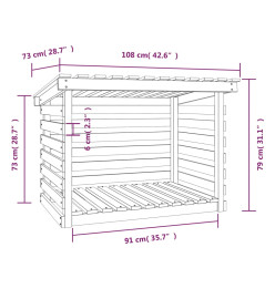 Support bois de chauffage Marron miel 108x73x79 cm Bois pin