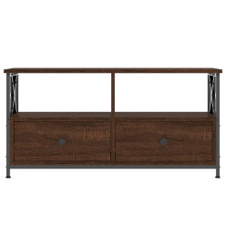 Meuble TV chêne marron 90x33x45 cm bois d'ingénierie et fer