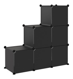 Cubes de rangement 6 pcs Noir PP