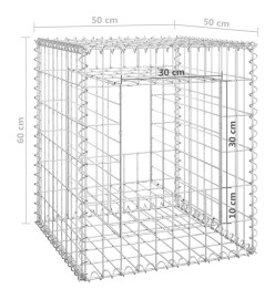 Poteaux à panier de gabion 2 pcs 50x50x60 cm Fer