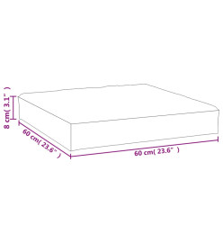 Coussin de palette rose 60x60x8 cm tissu oxford