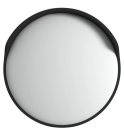 Miroir de traffic convexe d'extérieur Noir Ø60 cm Polycarbonate