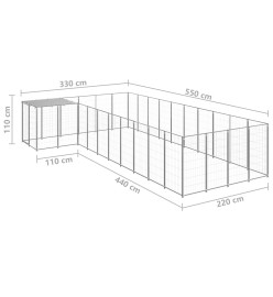 Chenil Argenté 13,31 m² Acier