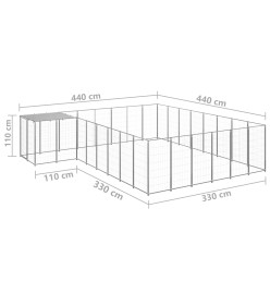 Chenil Argenté 15,73 m² Acier