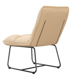 Chaise de détente avec cadre en métal Crème Velours