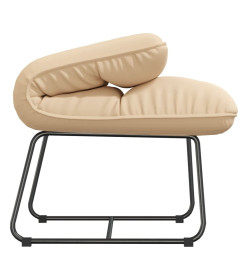 Chaise de détente avec cadre en métal Crème Velours