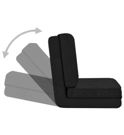 Chaise pliable de sol Noir Tissu