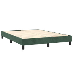 Sommier tapissier matelas et LED Vert foncé 140x190 cm Velours