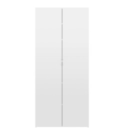 Armoire à chaussures Blanc brillant 80x35,5x180 cm Aggloméré