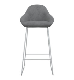 Tabouret de bar Gris clair Velours