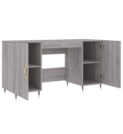 Bureau sonoma gris 140x50x75 cm bois d'ingénierie