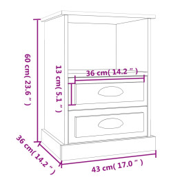 Table de chevet noir 43x36x60 cm