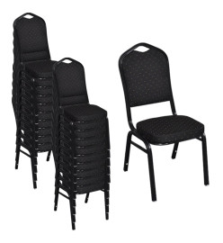 Chaises à manger lot de 20 noir tissu