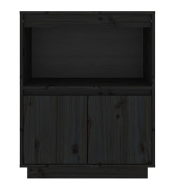 Buffet Noir 60x34x75 cm Bois massif de pin