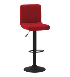 Tabourets de bar lot de 2 rouge bordeaux velours