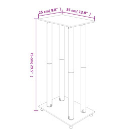 Supports de haut-parleurs 2 pcs argenté verre trempé 4 piliers