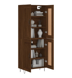 Buffet haut Chêne marron 69,5x34x180 cm Bois d'ingénierie