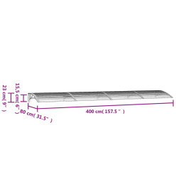 Auvent de porte Gris et transparent 400x80 cm Polycarbonate