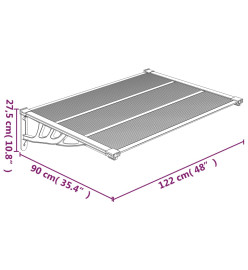 Auvent de porte Noir et transparent 122x90 cm Polycarbonate