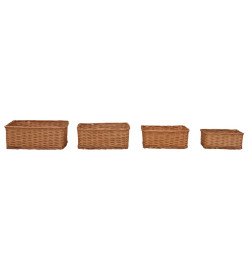 Ensemble de paniers gigognes 4 pcs Marron Saule