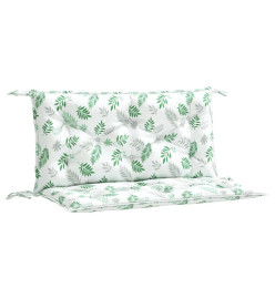 Coussins de banc de jardin lot de 2 motif de feuilles tissu