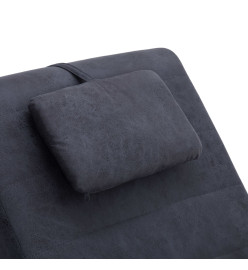 Chaise longue avec oreiller Gris Similicuir daim