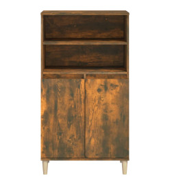 Buffet haut Chêne fumé 60x36x110 cm Bois d'ingénierie