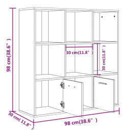 Armoire à livres Chêne marron 98x30x98 cm