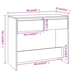 Table console Sonoma gris 89x41x76,5 cm Acier