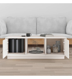 Table basse Blanc 100x50x35 cm Bois massif de pin