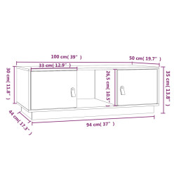 Table basse Blanc 100x50x35 cm Bois massif de pin