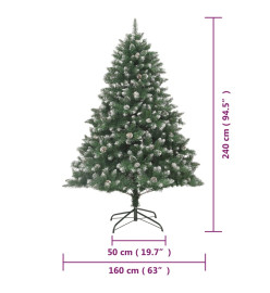 Sapin de Noël artificiel avec support 240 cm PVC