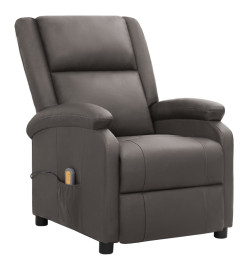 Fauteuil de massage gris cuir véritable